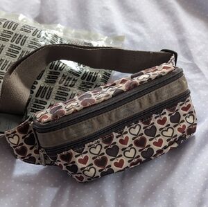 Lesportsac Heart Pattern Belt Bag in Black and Cream